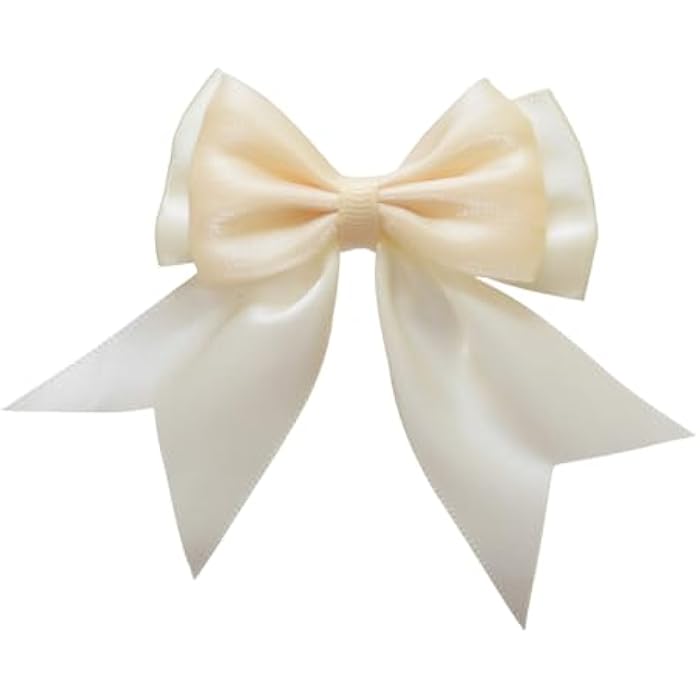 Dahpne 3-Piece Girls Bow Hair Clip Set - Beige - Image 3